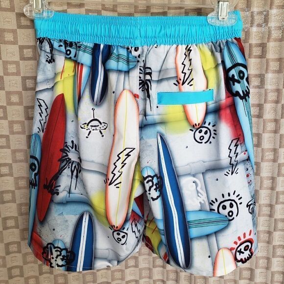 Boys Swimwear Surfboard Print Swim Trunks Size 8 clearance - Picture 4 of 5
